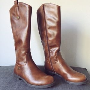 Women’s 6.5 Vegan Faux Leather Riding Boots